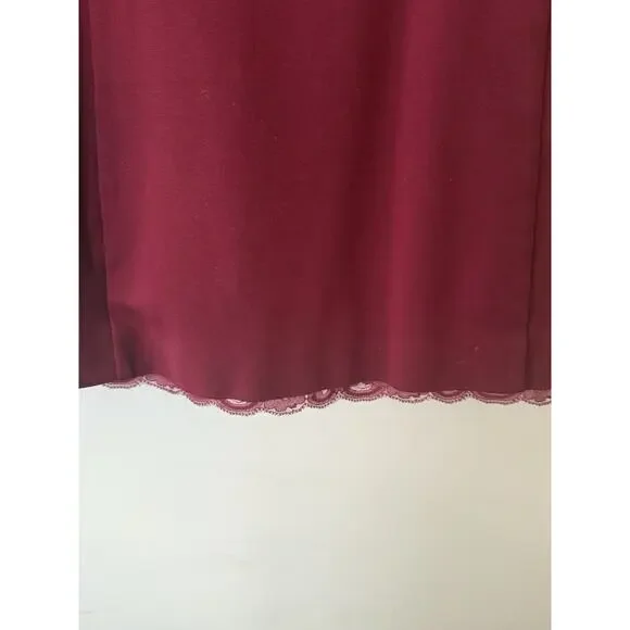 Trina Turk Bell Sleeve Knee Length Swing Dress Darted Waist Dark Red Size 10 EUC - Picture 2 of 8